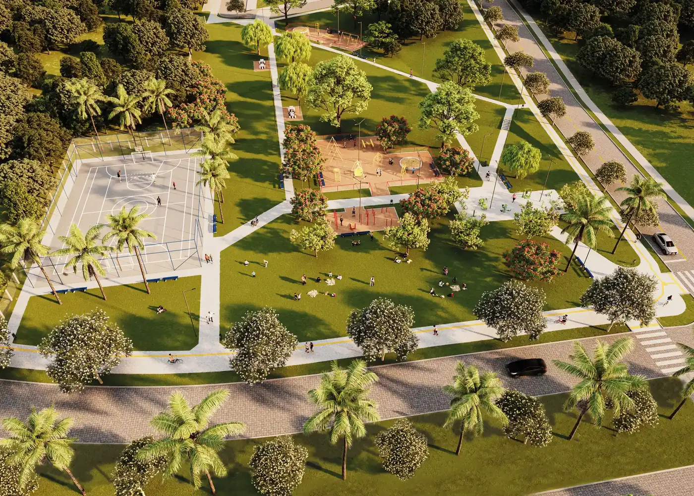 Vista aérea da Praça Las Casas